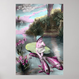 ヴィンテージ フランス 4月1日 愚者のポストカード ポスター