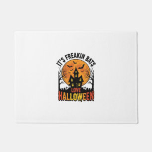 ヴィンテージ フリーキン コウモリ ハロウィンTシャツ デザイン_1 ドアマット