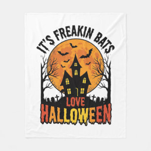 ヴィンテージ フリーキン コウモリ ハロウィンTシャツ デザイン_1 フリースブランケット