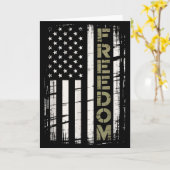 ヴィンテージ フリーダム アメリカ国旗 カード (黄色い花)