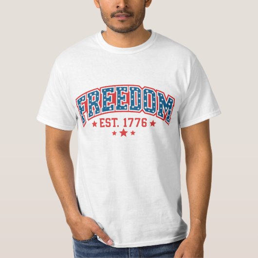 ヴィンテージ フリーダム 1776 愛国アーチ アメリカの伝統 Tシャツ (正面)
