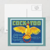 ヴィンテージ フルーツと野菜の食品ラベル ポストカード (正面/裏面)