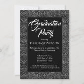ヴィンテージ フルール ド リス ダマスク | グランジ 卒業 招待状 (正面)