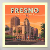ヴィンテージ フレスノ カリフォルニア ポスター (正面)