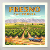 ヴィンテージ フレスノ カリフォルニア ポスター (正面)