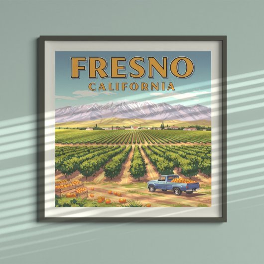 ヴィンテージ フレスノ カリフォルニア ポスター
