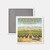 ヴィンテージ フレスノ カリフォルニア マグネット (正面/裏面)