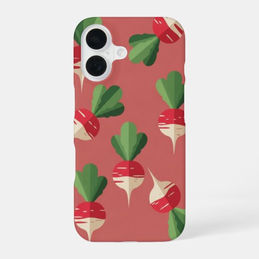 ヴィンテージ フレッシュラディッシュ柄 iPhone 16ケース (裏面)