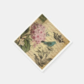 ヴィンテージ フレンチカントリー ボタニカル パリ ティーパーティー スタンダードカクテルナプキン (角)