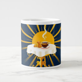 ヴィンテージ フレンチ カフェオレ デコ アート ジャンボコーヒーマグカップ