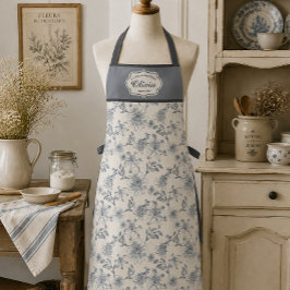 ヴィンテージ フレンチ トワル ボタニカル バード オーダーメイド  エプロン
