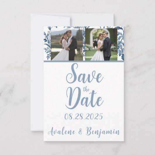 ヴィンテージ フレンチ トワール フォト ウェディング セーブザデート (正面)