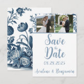 ヴィンテージ フレンチ トワール フォト ウェディング セーブザデート (正面/裏面)