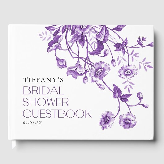 ヴィンテージ フレンチ トワール フラワーブライダルシャワー レシピ ゲストブック (正面)