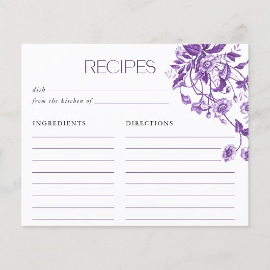 ヴィンテージ フレンチ トワール フローラル ブライダル シャワー レシピ (正面)