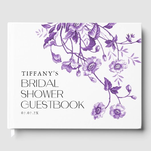 ヴィンテージ フレンチ トワール フローラル ブライダル シャワー レシピ ゲストブック (正面)