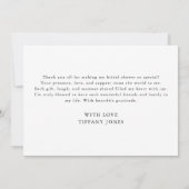 ヴィンテージ フレンチ トワール ブルー フローラル ブライズ シャワー サンキューカード (裏面)