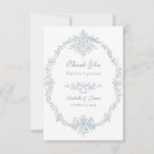 ヴィンテージ フレンチ ブルー ウェディング フレーム ありがとうございます サンキューカード (正面)