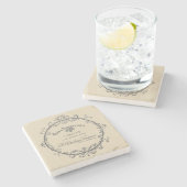 ヴィンテージ フレンチ ラベル ストーンコースター (横)