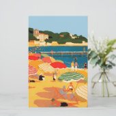 ヴィンテージ フレンチ リビエラ ビーチ 便箋 (スタンド正面)