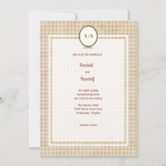 ヴィンテージ フレームとタイル 招待状 (正面)