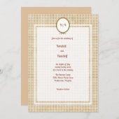 ヴィンテージ フレームとタイル 招待状 (正面/裏面)