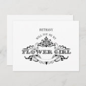 ヴィンテージ フレームのフラワーガール カード (正面/裏面)
