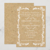 ヴィンテージ フレーム ウェディングの栓 招待状 (正面/裏面)