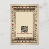 ヴィンテージ フレーム エスニック モチーフ ウェディング エンクロージャーカード (裏面)
