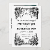 ヴィンテージ フレーム ハンドファスティング フラット セーブ・ザ・デート カード (正面/裏面)