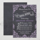 ヴィンテージ フレーム & ブラックボードのウェディング ブライダル シャワー 招待状 (正面/裏面)