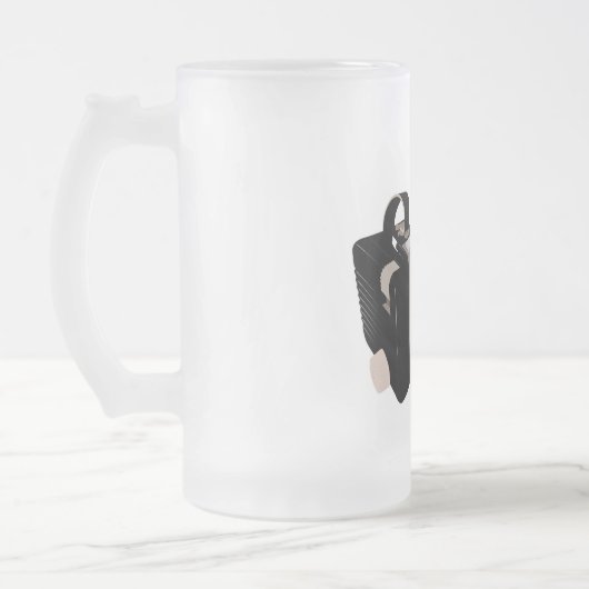 ヴィンテージ フロストグラスビールジョッキ (左)