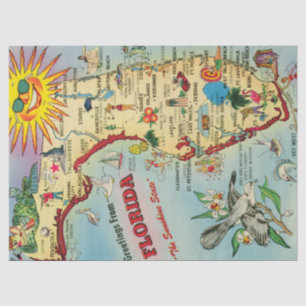 ヴィンテージ フロリダ地図 薄葉紙