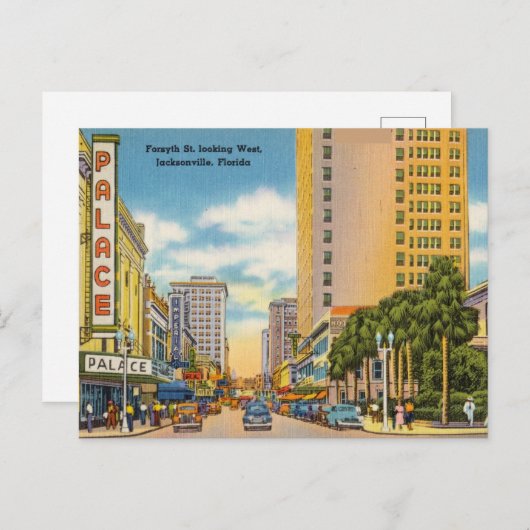 ヴィンテージ、フロリダ州ジャクソンビル ポストカード (正面/裏面)