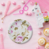 ヴィンテージ,フローラビクトリアン,ラベンダー,白,みすぼらしい ペーパープレート (パーティー)