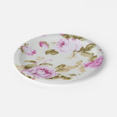 ヴィンテージ,フローラビクトリアン,ラベンダー,白,みすぼらしい ペーパープレート (アングル)