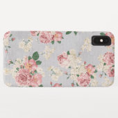 ヴィンテージ フローラル柄 グレー質感 Case-Mate iPhoneケース (裏面(横))