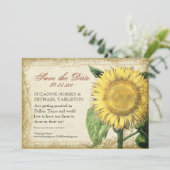 ヴィンテージ フローラル ひまわり - 秋の結婚式 セーブザデート (スタンド正面)
