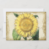 ヴィンテージ フローラル ひまわり - 秋の結婚式 セーブザデート (裏面)