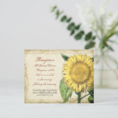 ヴィンテージ フローラル ひまわり - 秋の結婚式 招待状 (スタンド正面)