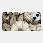 ヴィンテージ フローラル セピア柄 (12) iPhoneケース (裏面横)