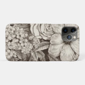 ヴィンテージ フローラル セピア柄 Case-Mate iPhoneケース (裏面(横))
