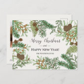 ヴィンテージ フローラル パイン シーズンポストカード (正面/裏面)