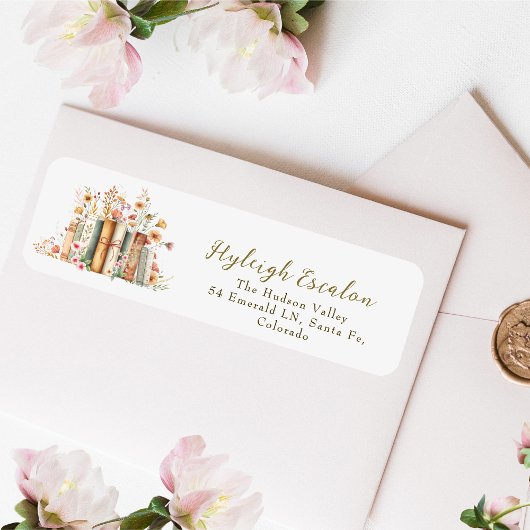 ヴィンテージ フローラル ブック ブライディアル シャワー 返信住所 ラベル