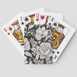 ヴィンテージ フローラル ブラック アンド ホワイト クラシック トランプ