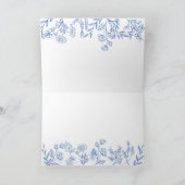 ヴィンテージ フローラル ブルー ブライダルシャワー サンキューカード (内部)