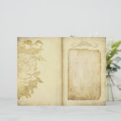 ヴィンテージ フローラル ラスティック パーチメント ジャーナル ページ (スタンド正面)