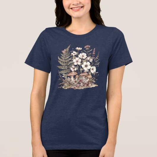 ヴィンテージ フローラル 秋 トライブレンドTシャツ (正面)