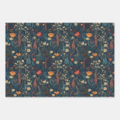 ヴィンテージ、フローラ、カラフル、野草畑 ラッピングペーパーシート (正面2)