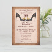 ヴィンテージ·フローラ·シュー第55回誕生日パーティーの招待 招待状 (スタンド正面)